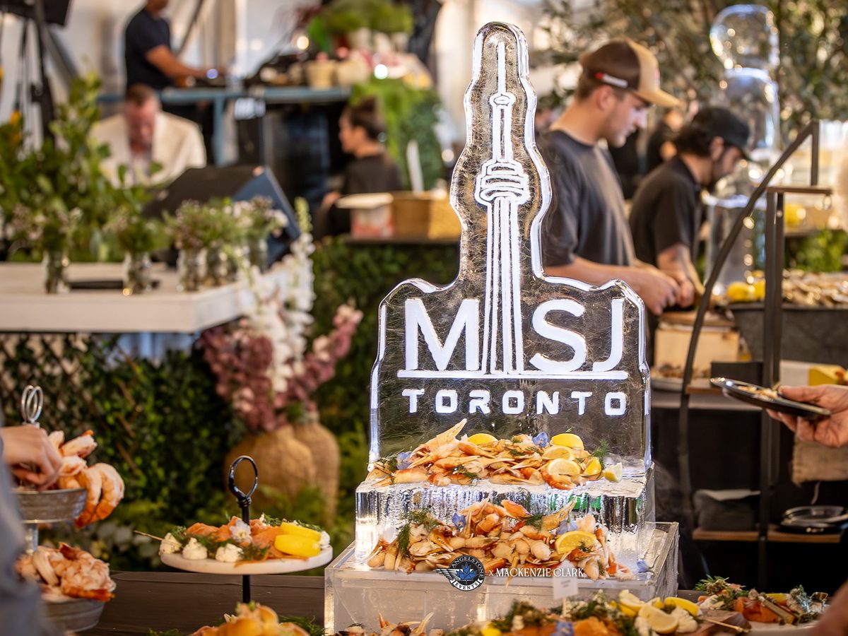 MLSJ Toronto ice sculpture seafood bar in the VIP lounge